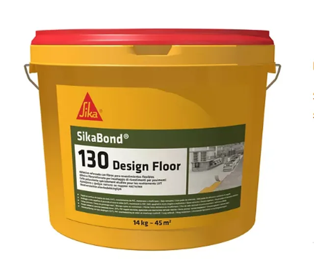 Клей для покриттів ПВХ, LVT посилений фіброю SikaBond -130 Design Floor, 14 кг