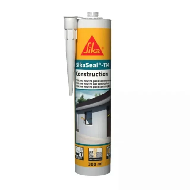 Герметик силіконовий Sika нейтральний Sikaseal-174 Construction (Sikasil-C) Прозорий (300 мл)