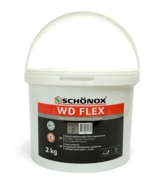 Затірка для плитки Sika Цементна Еластична SCHÖNOX WD Flex сіра, 2 кг