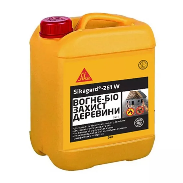 Вогнебіозахист для деревини на водній основі для зовнішніх робіт Sikagard - 261 W, 5 л