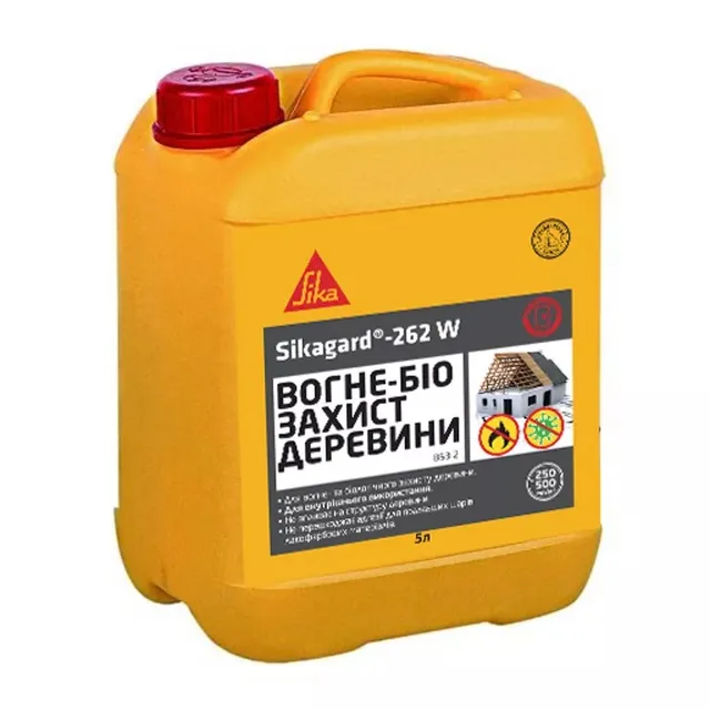Вогнебіозахист для деревини на водній основі для внутрішніх робіт Sikagard - 262 W, 5 л