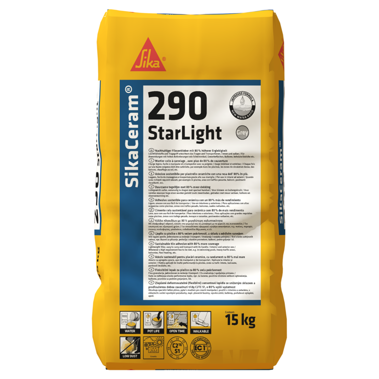 Клей для плитки та керамограніту SikaCeram-290 StarLight (15кг)